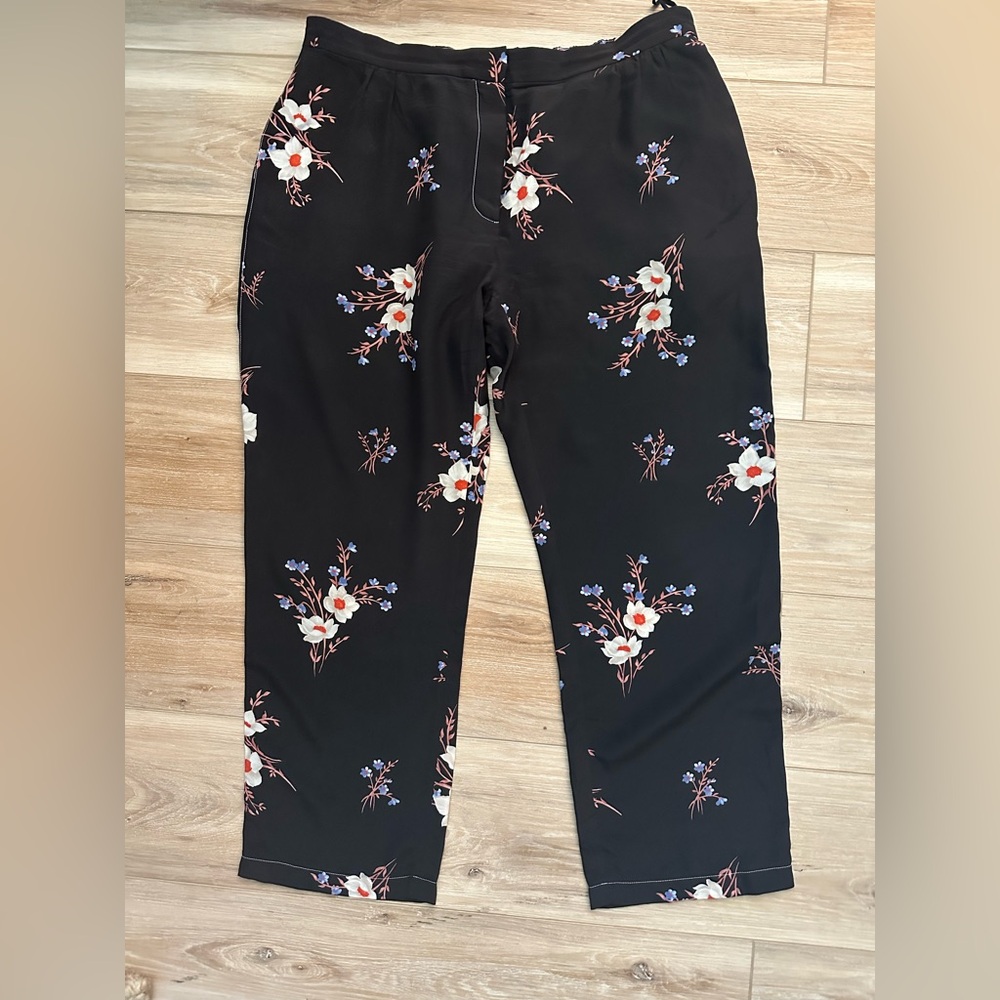 Vintage Nini Rocco Silk Floral Ankle Pants 12 (42)